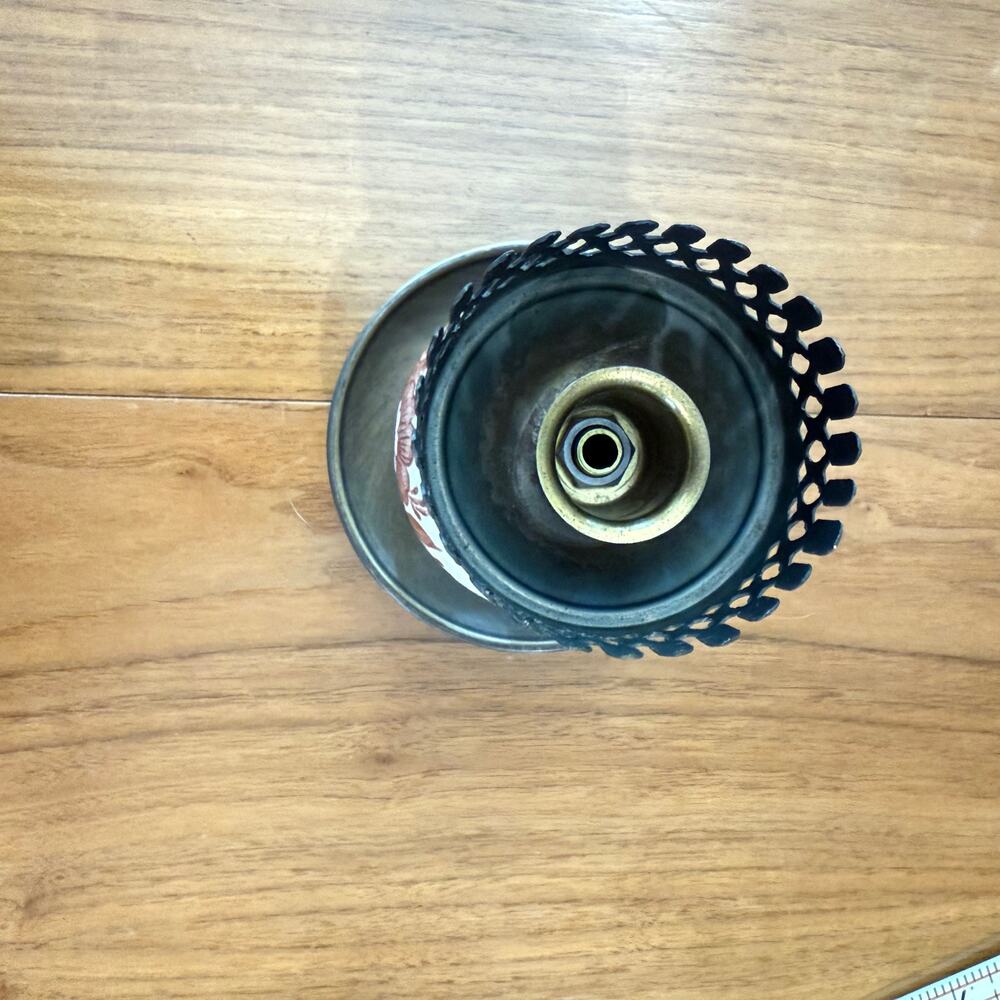 Vintage Hurricane Candle Holder Glass Chimney Brass Base and Shade - Picture 6 of 8